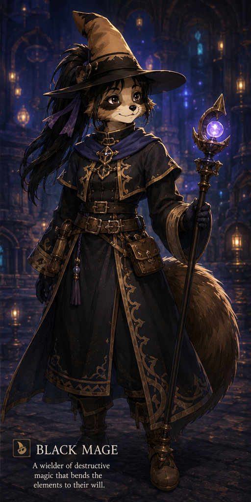 A black mage beneath the lights of Vana'diel